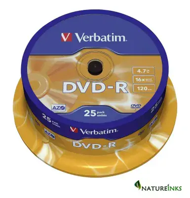 25 Verbatim 43522 DVD-R DVD Blank Recordable Discs 120 Mins 4.7GB 16x