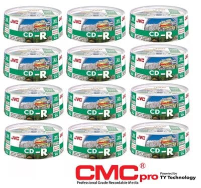 300 JVC CD Gloss Printable WaterProof Blank CD-R 52x 700MB 80 mins discs JAPAN
