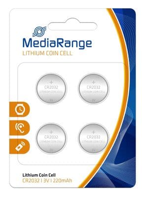 4 Mediarange CR2032 Battery Coin Cell Button Batteries 3V Lithium