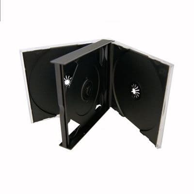 5 Black Multiway 4 ways Jewel 24mm spine CD cases