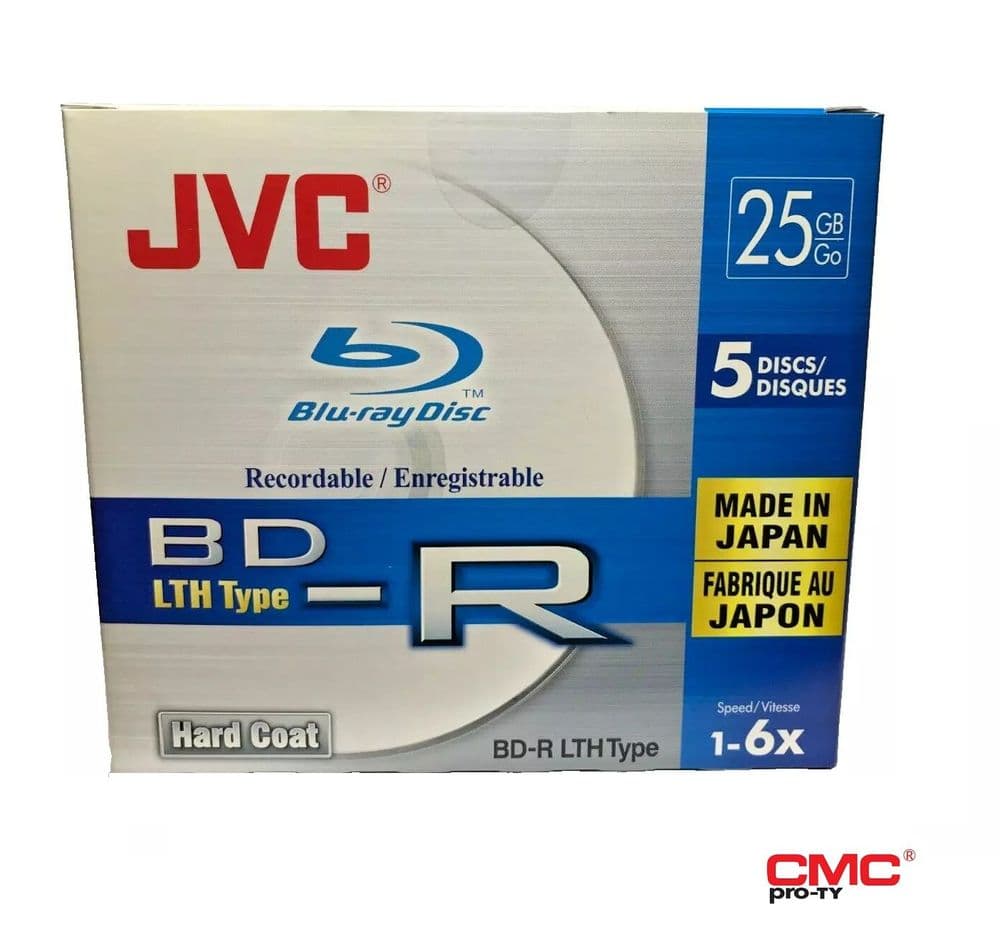 5 JVC TAIYO YUDEN BLU RAY BDR HARD COAT LTH 25GB 6X JAPAN MADE Slim