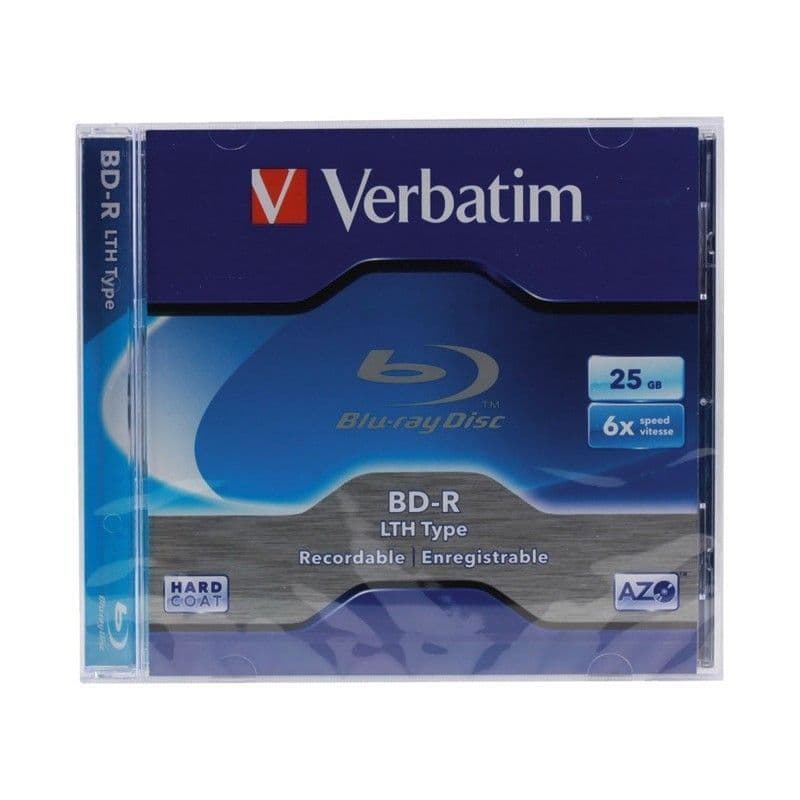 5 VERBATIM 43753 LTH BDR Blu ray BDR SL 25GB 6X JEWEL CASE TAIWAN
