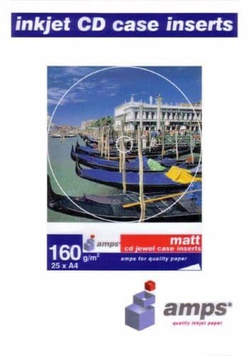 50  Amps CD Jewel case inserts 160 gsm Matt A4 Paper fits 10.4 mm spine case