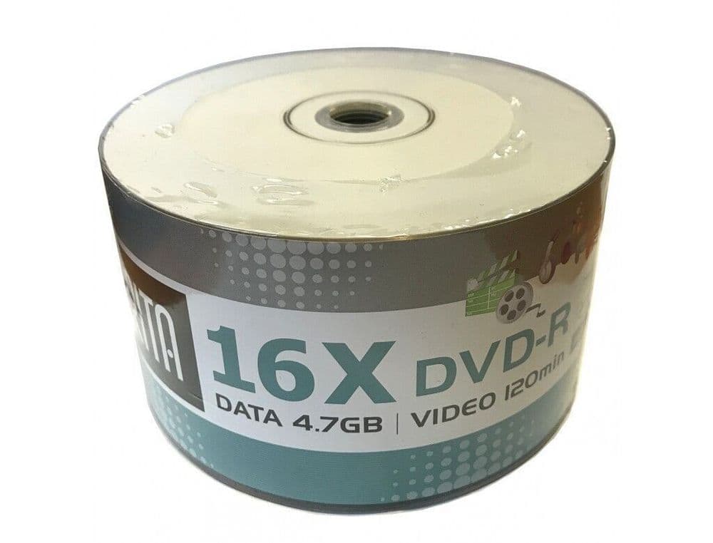 50 Arita Ritek Full Face White Inkjet Printable DVD-R 16x