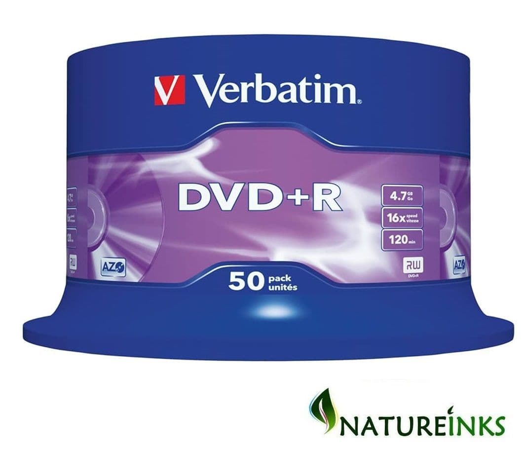 50 Genuine Verbatim 43550 DVD R DVD Blank Recordable Discs 120 Mins 4 ...