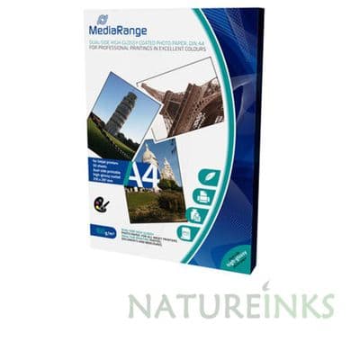 50 MediaRange A4 Double sided PREMIUM Gloss Inkjet A4 160 gsm Photo Paper MRINK108