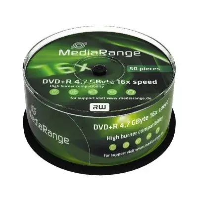50 MediaRange DVD+R 16x 4.7GB 120min Blank Discs MR445