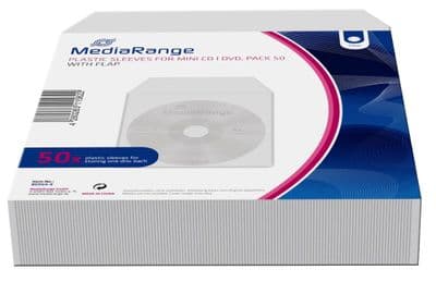 50 Mediarange MINI 8cm   CD/DVD Plastic Sleeves BOX 64-8