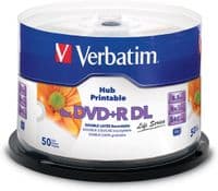 50 Verbatim 97693 8.5GB 240min DVD+R DL 8x Dual Layer Printable - Life Series