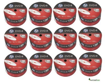 600 Genuine HP NON Printable DVD-R 16x 4.7GB 120 mins Blank Discs