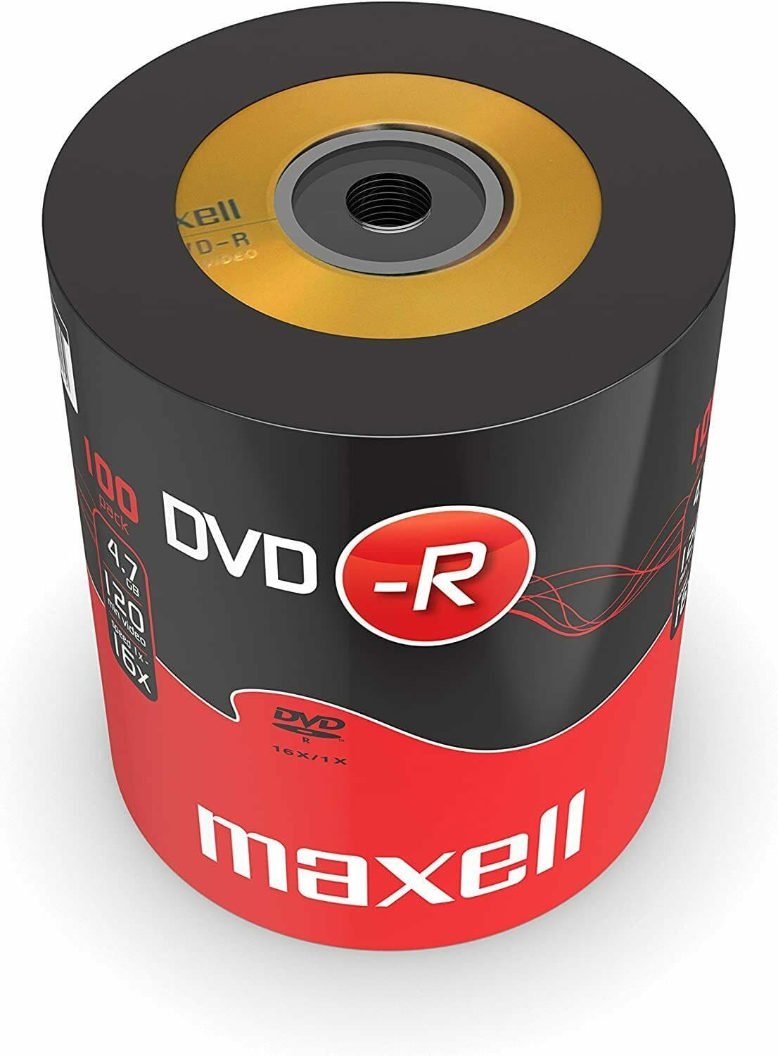 600 Genuine Maxell DVD-R 16x 4 7GB Blank DVD Media discs Shrinkwrap 275733