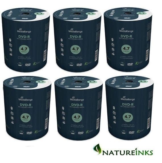 600 Mediarange Blank discs DVD-R 16x 4.7GB 120 mins Hard Core Tube MR442