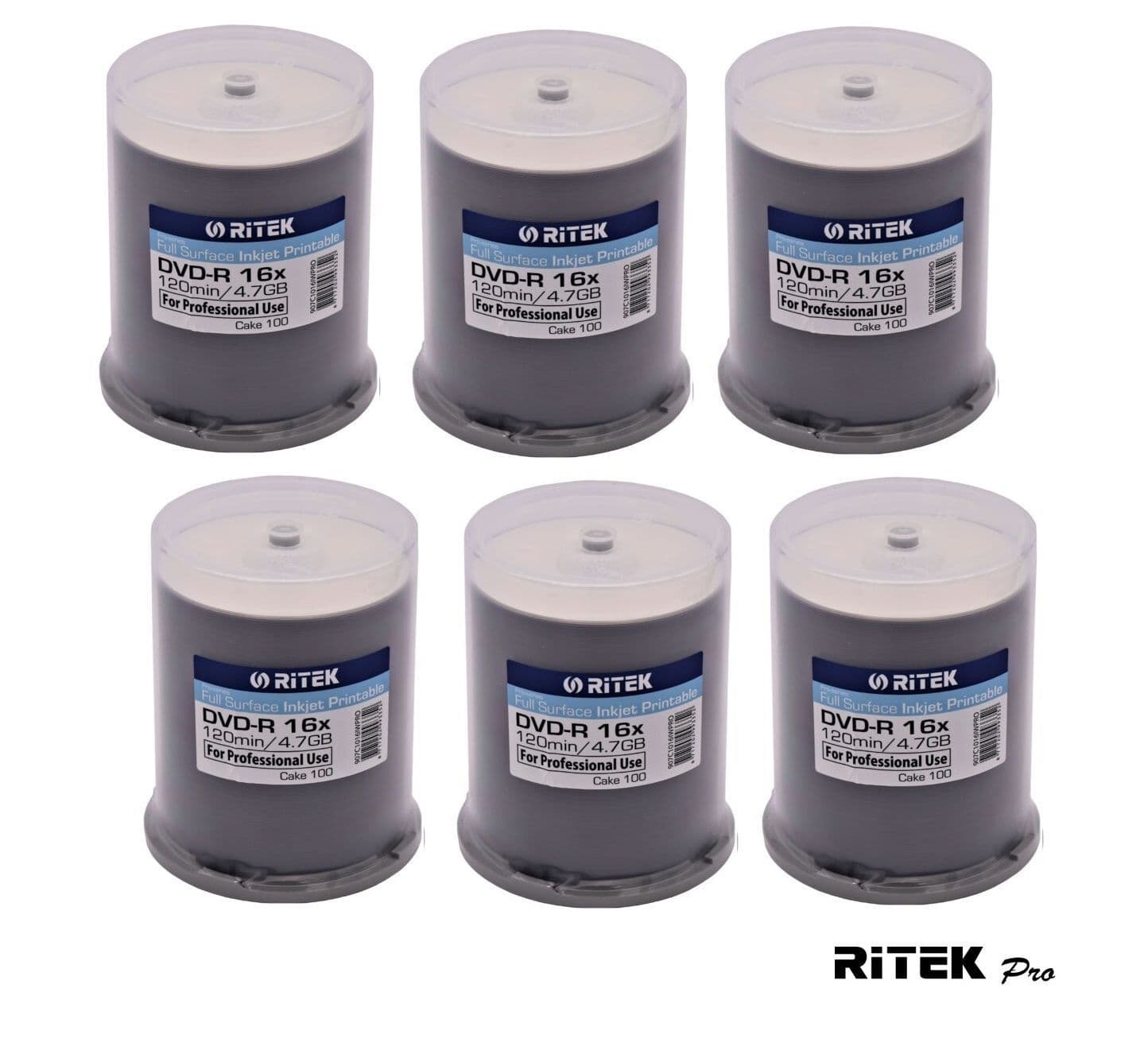 Dvd Ritek 600 Ritek Professional series Inkjet Printable Blank DVD DVD-R 16x 4 ...