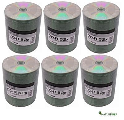 600 Ritek Thermal Blank Shiny Silver CD-R 52x CD Discs 700MB 80 mins Grade A+