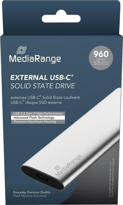960GB MediaRange External Portable SSD USB Type-C 3.2 GEN 2 Solid State Drive MR1103