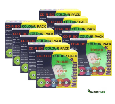 Clearance !  - 100 Taiyo Yuden Multi Coloured Blank CD-R 700MB 80 mins 48x 52x Jewel Case Japan