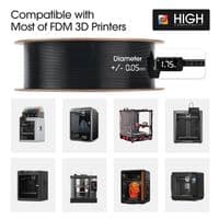 eSUN BLACK ASA+ 3D Filament 1.75mm Weather Resistant Printer Filament 1KG