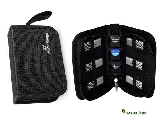 MediaRange Media storage wallet for 6 USB Flashdrives 3 SD Memory cards NYLON