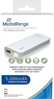 MediaRange MR751 Mobile Travel Power Bank Charger 1 x USB Type A 5200 mAh Touch