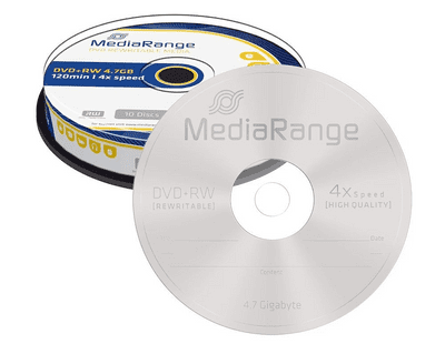 MediaRange rewritable DVD+RW 4x 4.7GB MR451 - 10 pieces