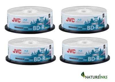 ON OFFER ! - 100 JVC Blu Ray 4x RITEK Inkjet Printable blank discs BDR BD-R 25GB