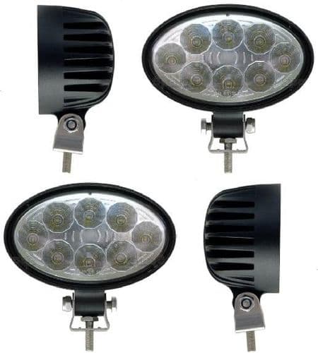 *Pack of 4* LED Work Lamps 1800 Lumens 8 x 3W (24W) Oval