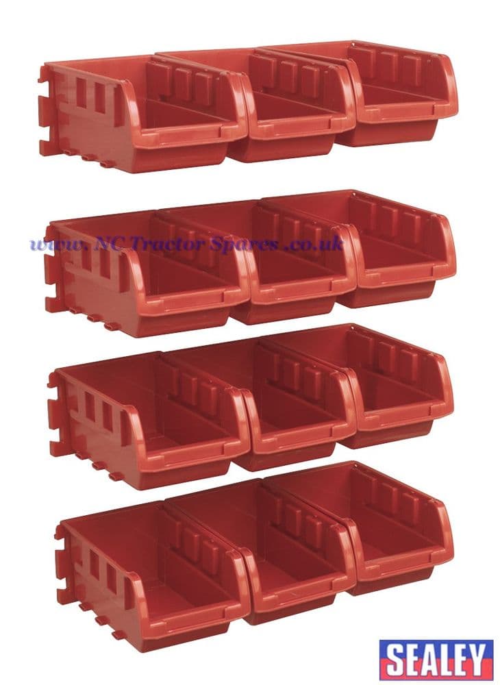 Bin & Rack Combination 12 Bins - Red