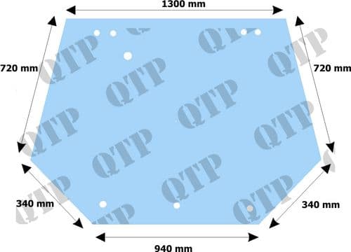 Glass Ford 7840 Rear 8 Hole