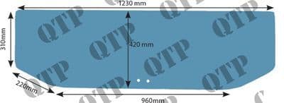 Glass Ford Q Cab Bottom Rear 2 Holes