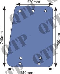 Glass Ford Q Cab Side Glass Fits LH / RH 7 Holes