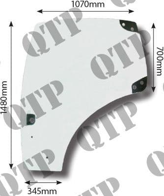 Glass Ford TSA & Case MXU LH Door  Holes