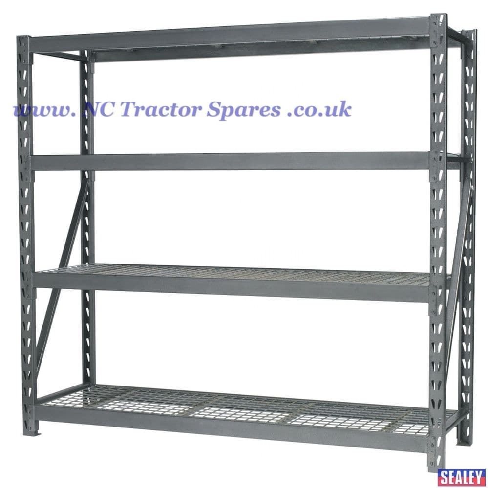 Heavy-Duty Racking Unit with 4 Mesh Shelves 800kg Capacity Per Level