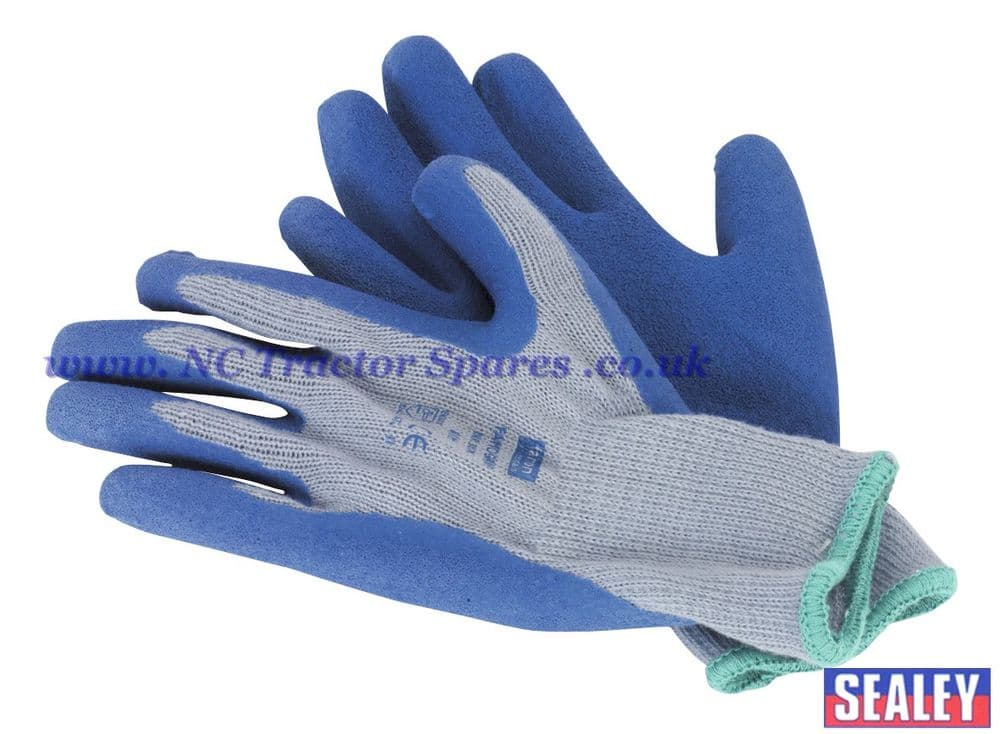 Latex Knitted Wrist Gloves - Medium