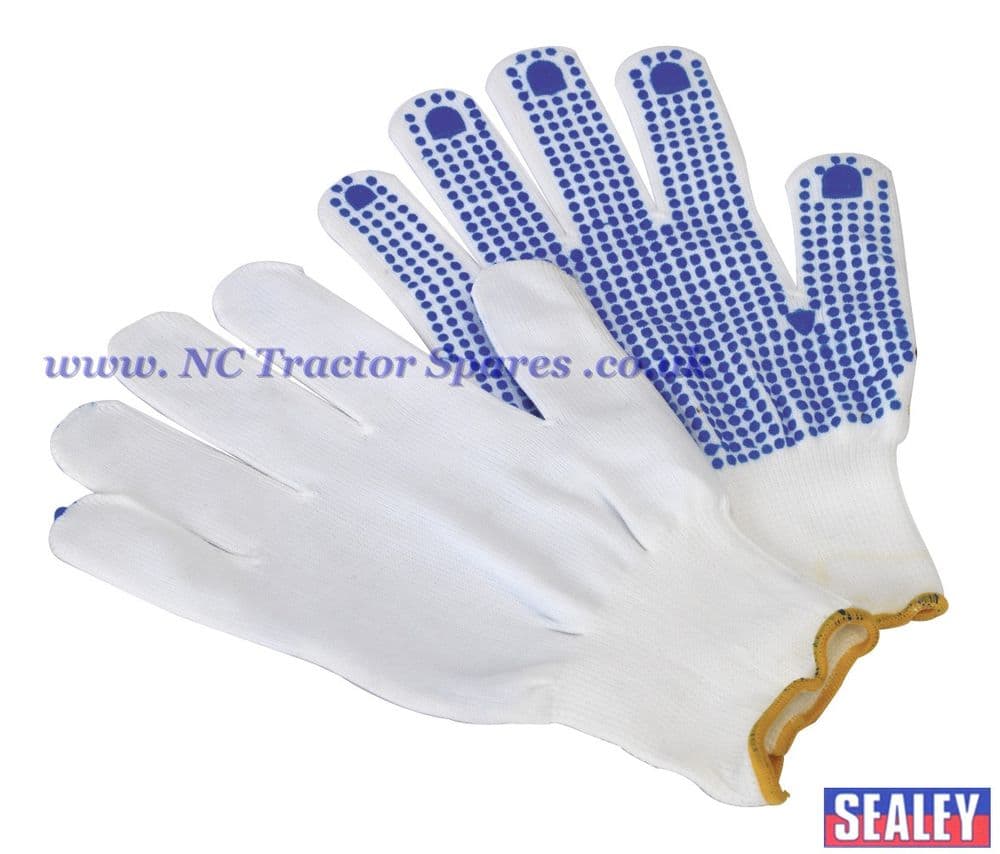 PVC Anti-Slip Nylon Knitted Gloves - Pair