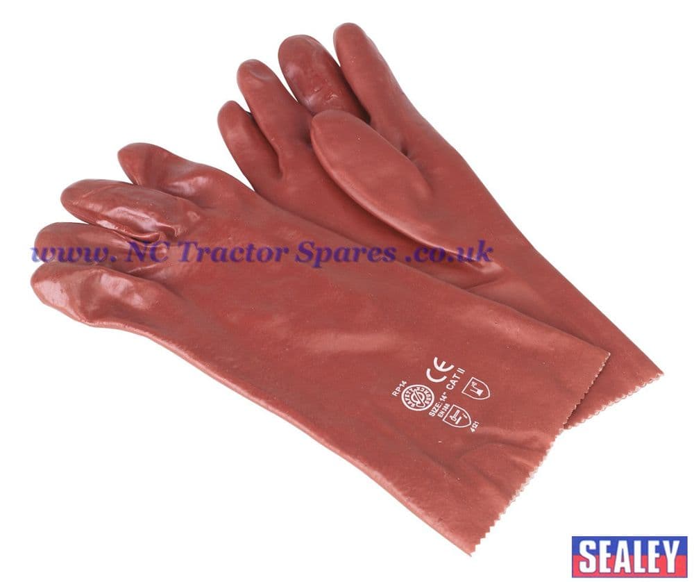 PVC Chemical Handling Gauntlets 355mm Cuffed Pair