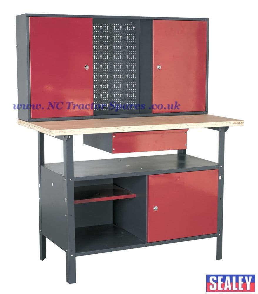 Workstation 1 2mtr with Drawer & Cupboards