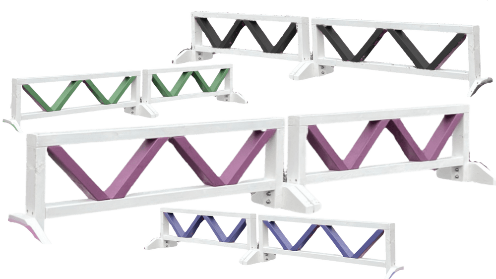 White free Standing Zig Zag Fillers Pair