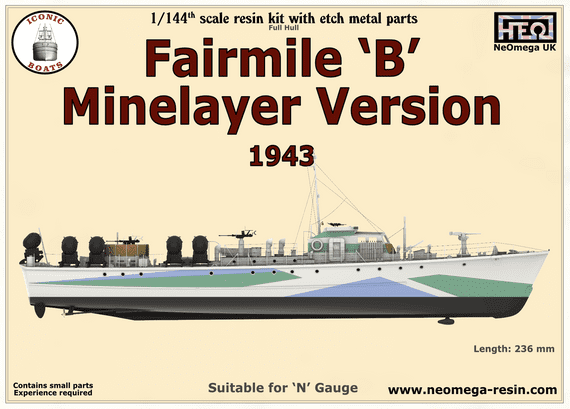1/144th Scale Fairmile 'B' Minelayer