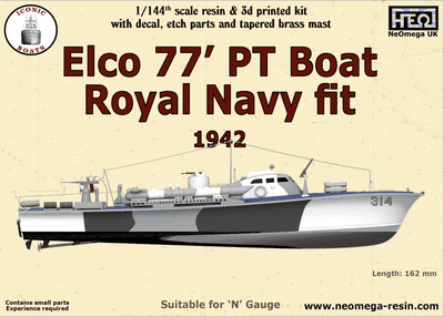 Elco 77' PT Boat kit - Royal Navy Fit.  1/144th scale