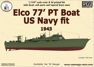 Elco 77' PT Boat Kit - US Navy Fit.  1/144th scale