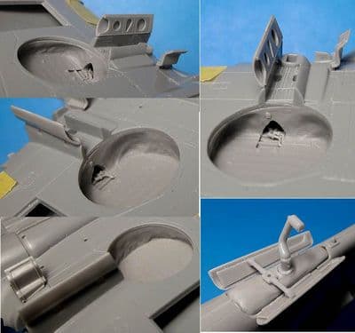 P-40E/N wheel wells with canvas (for Hasegawa kit)