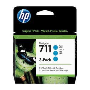 HP DesignJet T130 Cyan Ink Cartridge | Triple Pack | HP No.711 | 29ml | CZ134A