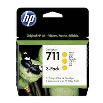 HP DesignJet T130 Yellow Ink Cartridge | Triple Pack | HP No.711 | 29ml | CZ136A