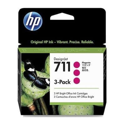 HP DesignJet T530 Magenta Ink Cartridge | Triple Pack | HP No.711 | 29ml | CZ135A