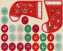 12 Days of Christmas - 8317 - Stocking & Ornament Panel - Lewis & Irene C76 - Cotton Fabric