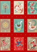 12 Days of Christmas - 8320 - Theme Squares with Gold Metallic - Lewis & Irene C77.3 - Cotton Fabric
