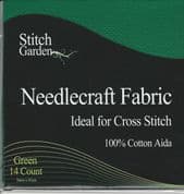 14-count Aida Cloth - Pre-cut pack - GREEN - 30cm x 45cm