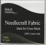 14-count Aida Cloth - Pre-cut pack - WHITE - 30cm x 45cm