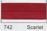 50mm-wide Polycotton Single Fold Bias Binding - 742 Scarlet