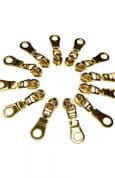 6 Heavy Duty Zipper Pulls for #5 Zips - Gold 014G
